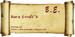 Bara Ernák névjegykártya